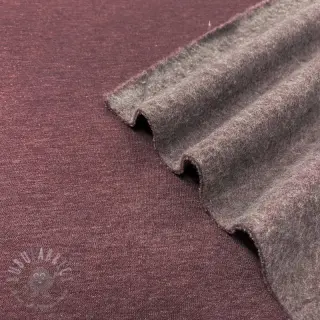 Triko materijal čupav JOGGING aubergine melange