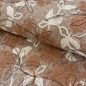 Tkanina za kapute WOOLY EMBROIDERY Petra beige
