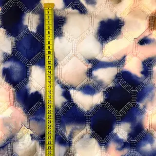 Prošivena tkanina Aquarel nature gradini blue