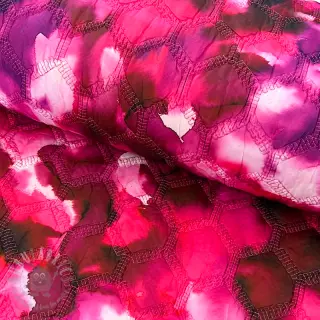 Prošivena tkanina Aquarel nature gradini pink