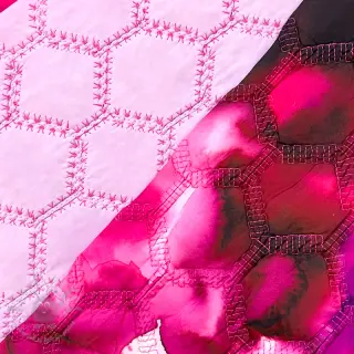 Prošivena tkanina Aquarel nature gradini pink