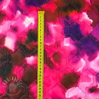 Prošivena tkanina Aquarel nature gradini pink