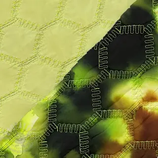 Prošivena tkanina Aquarel nature gradini green