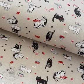 Dekorativna tkanina Linenlook Kitty multico