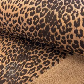 Tkanina za kapute TEDDY SUEDE Panther LEO light brown