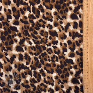 Tkanina za kapute TEDDY SUEDE Panther LEO cognac