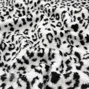 Tkanina za kapute TEDDY Panther love off white