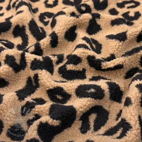 Tkanina za kapute TEDDY Panther love sand