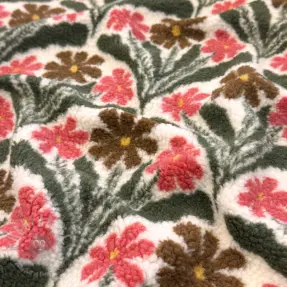 Tkanina za kapute TEDDY JACQUARD Flowers