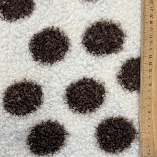 Tkanina za kapute TEDDY Big dots brown