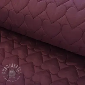 Prošivena tkanina WATERPROOF Hearts bordeaux