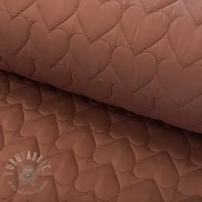 Prošivena tkanina WATERPROOF Hearts brown
