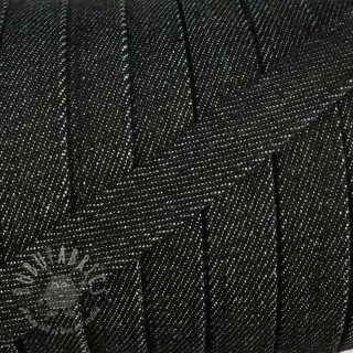 Pamučna vrpca ravna 15 mm Denim black