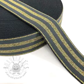 Guma glatka 4 cm LUREX GOLD dark grey