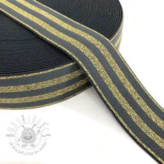 Guma glatka 4 cm LUREX GOLD dark grey