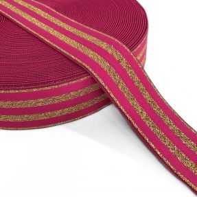Guma glatka 4 cm LUREX GOLD fuchsia