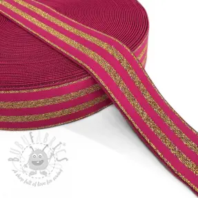 Guma glatka 4 cm LUREX GOLD fuchsia