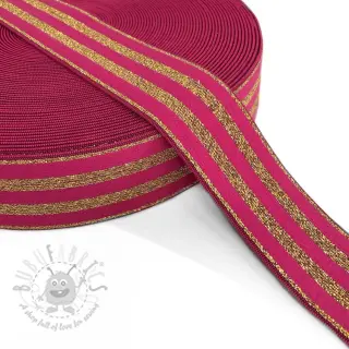 Guma glatka 4 cm LUREX GOLD fuchsia