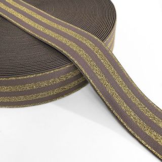Guma glatka 4 cm LUREX GOLD taupe