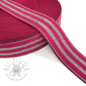 Guma glatka 4 cm LUREX SILVER fuchsia