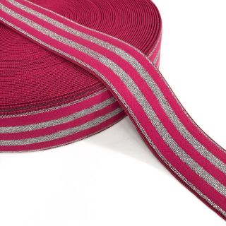 Guma glatka 4 cm LUREX SILVER fuchsia