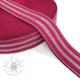 Guma glatka 4 cm LUREX SILVER fuchsia