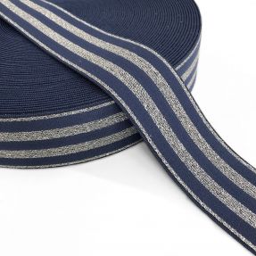 Guma hladká 4 cm LUREX SILVER jeans
