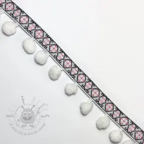 Pompon JACQUARD white