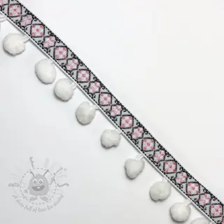 Pompon JACQUARD white