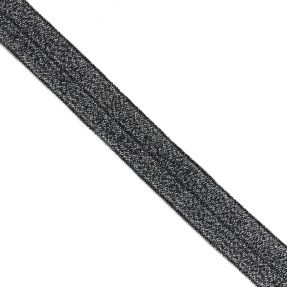 Elastična kosa traka sa šljokicama 20 mm black