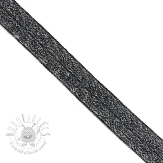 Elastična kosa traka sa šljokicama 20 mm black