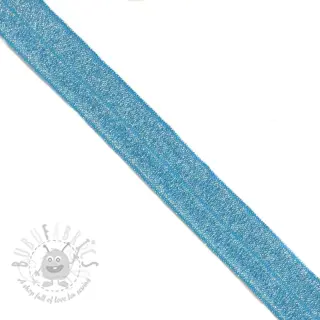 Elastična kosa traka sa šljokicama 20 mm blue
