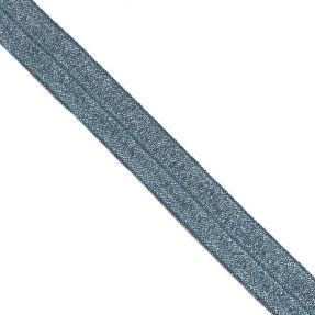 Elastična kosa traka sa šljokicama 20 mm dark blue