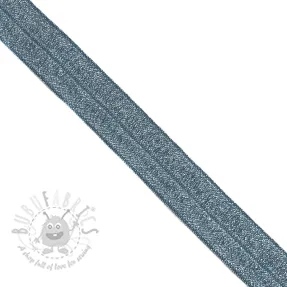 Elastična kosa traka sa šljokicama 20 mm dark blue