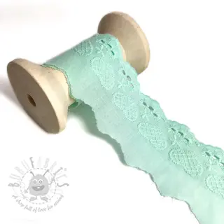 Čipka Heart light mint