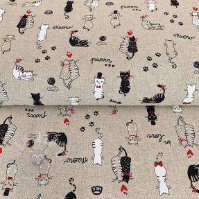 Dekorativna tkanina Linenlook Cats life