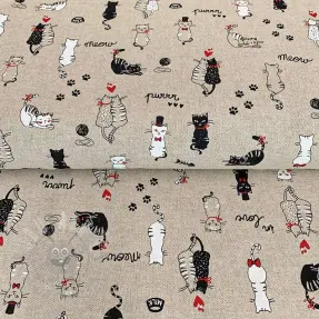 Dekorativna tkanina Linenlook Cats life