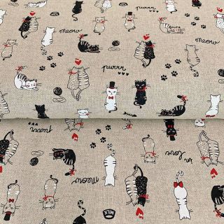 Dekorativna tkanina Linenlook Cats life