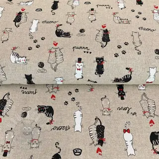 Dekorativna tkanina Linenlook Cats life