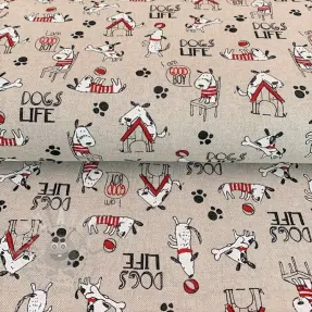 Dekorativna tkanina Linenlook Dogs life