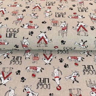 Dekorativna tkanina Linenlook Dogs life
