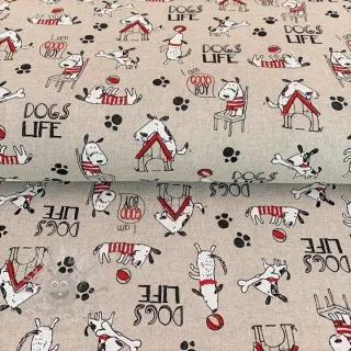 Dekorativna tkanina Linenlook Dogs life
