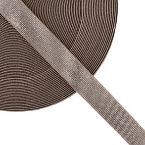 Guma glatka 2,5 cm glitter taupe