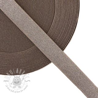 Guma glatka 2,5 cm glitter taupe