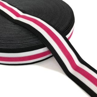 Guma glatka 3 cm Side stripe fuchsia