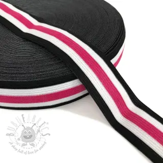 Guma glatka 3 cm Side stripe fuchsia
