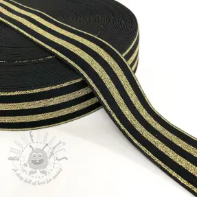 Guma glatka 4 cm LUREX GOLD black