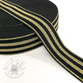 Guma glatka 4 cm LUREX GOLD black
