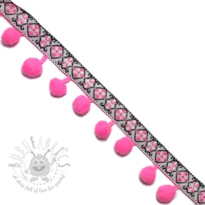 Pompon JACQUARD bright pink