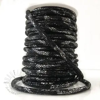 Semiš uzica Glitter black